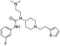 N-[2-(DIMETHYLAMINO)ETHYL]-N'-(3-FLUOROPHENYL)-N-(1-[2-(2-THIENYL)ETHYL]PIPERIDIN-4-YL)UREA 结构式