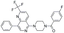 5-[4-(4-FLUOROBENZOYL)PIPERAZIN-1-YL]-8-PHENYL-2-(TRIFLUOROMETHYL)-1,6-NAPHTHYRIDINE 结构式