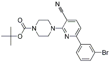 4-[6-(3-BROMO-PHENYL)-3-CYANO-PYRIDIN-2-YL]-PIPERAZINE-1-CARBOXYLIC ACID TERT-BUTYL ESTER 结构式