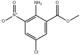 2-氨基-5-氯-3-硝基苯甲酸甲酯 结构式