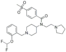 N-(1-[2-(DIFLUOROMETHOXY)BENZYL]PIPERIDIN-4-YL)-4-(METHYLSULFONYL)-N-(2-PYRROLIDIN-1-YLETHYL)BENZAMIDE 结构式