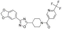 5-((4-[3-(1,3-BENZODIOXOL-5-YL)-1,2,4-OXADIAZOL-5-YL]PIPERIDIN-1-YL)CARBONYL)-2-(TRIFLUOROMETHYL)PYRIDINE 结构式