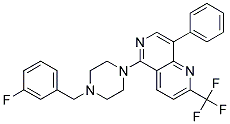 5-[4-(3-FLUOROBENZYL)PIPERAZIN-1-YL]-8-PHENYL-2-(TRIFLUOROMETHYL)-1,6-NAPHTHYRIDINE 结构式