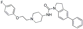 N-(1-[2-(4-FLUOROPHENOXY)ETHYL]PIPERIDIN-4-YL)-5-PHENYLINDOLINE-1-CARBOXAMIDE 结构式