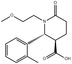 (2S,3S)-1-(2-甲氧基乙基)-6-氧代-2-(邻甲苯基)哌啶-3-羧酸 结构式