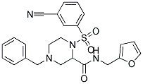 4-BENZYL-1-[(3-CYANOPHENYL)SULFONYL]-N-(2-FURYLMETHYL)PIPERAZINE-2-CARBOXAMIDE 结构式