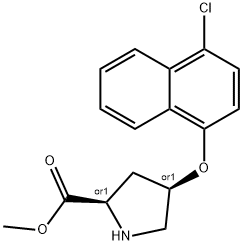 METHYL (2S,4S)-4-[(4-CHLORO-1-NAPHTHYL)OXY]-2-PYRROLIDINECARBOXYLATE 结构式