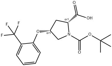 (2S,4S)-1-(TERT-BUTOXYCARBONYL)-4-[2-(TRIFLUORO-METHYL)PHENOXY]-2-PYRROLIDINECARBOXYLIC ACID 结构式