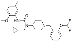 N-(CYCLOPROPYLMETHYL)-N-(1-[2-(DIFLUOROMETHOXY)BENZYL]PIPERIDIN-4-YL)-N'-(2-METHOXY-5-METHYLPHENYL)UREA 结构式