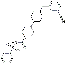 4-[1-(3-CYANOBENZYL)PIPERIDIN-4-YL]-N-(PHENYLSULFONYL)PIPERAZINE-1-CARBOXAMIDE 结构式