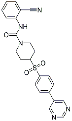 N-(2-CYANOPHENYL)-4-[(4-PYRIMIDIN-5-YLPHENYL)SULFONYL]PIPERIDINE-1-CARBOXAMIDE 结构式