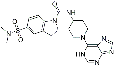 5-[(DIMETHYLAMINO)SULFONYL]-N-[1-(1H-PURIN-6-YL)PIPERIDIN-4-YL]INDOLINE-1-CARBOXAMIDE 结构式