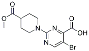 5-BROMO-2-(4-(METHOXYCARBONYL)PIPERIDIN-1-YL)PYRIMIDINE-4-CARBOXYLIC ACID 结构式