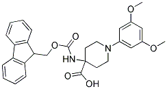 4-(((9H-FLUOREN-9-YL)METHOXY)CARBONYLAMINO)-1-(3,5-DIMETHOXYPHENYL)PIPERIDINE-4-CARBOXYLIC ACID 结构式