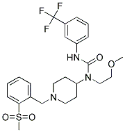 N-(2-METHOXYETHYL)-N-(1-[2-(METHYLSULFONYL)BENZYL]PIPERIDIN-4-YL)-N'-[3-(TRIFLUOROMETHYL)PHENYL]UREA 结构式