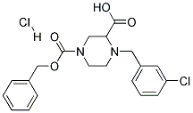 4-(3-CHLORO-BENZYL)-PIPERAZINE-1,3-DICARBOXYLIC ACID 1-BENZYL ESTER HYDROCHLORIDE 结构式