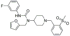 N'-(3-FLUOROPHENYL)-N-(2-FURYLMETHYL)-N-(1-[2-(METHYLSULFONYL)BENZYL]PIPERIDIN-4-YL)UREA 结构式