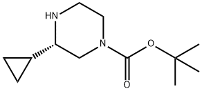 (S)-3-CYCLOPROPYL-PIPERAZINE-1-CARBOXYLIC ACID TERT-BUTYL ESTER 结构式