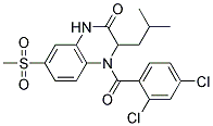 4-(2,4-DICHLOROBENZOYL)-3-ISOBUTYL-7-(METHYLSULFONYL)-3,4-DIHYDROQUINOXALIN-2(1H)-ONE 结构式