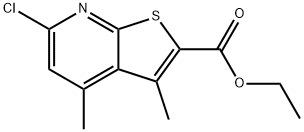 6-氯-3,4-二甲基噻吩并[2,3-B]吡啶-2-甲酸乙酯 结构式