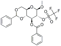 METHYL-3-O-BENZOYL-4,6-O-BENZYLIDENE-2-O-TRIFLUORMETHANSULFONYL-BETA-D-GLUCOPYRANOSIDE 结构式