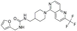 N-(2-FURYLMETHYL)-N'-((1-[2-(TRIFLUOROMETHYL)-1,6-NAPHTHYRIDIN-5-YL]PIPERIDIN-4-YL)METHYL)UREA 结构式