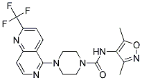 N-(3,5-DIMETHYLISOXAZOL-4-YL)-4-[2-(TRIFLUOROMETHYL)-1,6-NAPHTHYRIDIN-5-YL]PIPERAZINE-1-CARBOXAMIDE 结构式