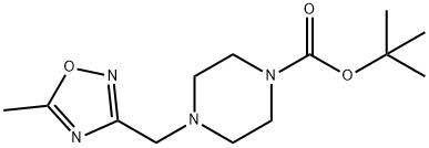 4-(5-METHYL-[1,2,4]OXADIAZOL-3-YLMETHYL)-PIPERAZINE-1-CARBOXYLIC ACID TERT-BUTYL ESTER 结构式