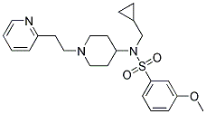 N-(CYCLOPROPYLMETHYL)-3-METHOXY-N-[1-(2-PYRIDIN-2-YLETHYL)PIPERIDIN-4-YL]BENZENESULFONAMIDE 结构式