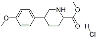 METHYL 5-(4-METHOXYPHENYL)PIPERIDINE-2-CARBOXYLATE HYDROCHLORIDE 结构式