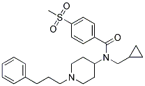 N-(CYCLOPROPYLMETHYL)-4-(METHYLSULFONYL)-N-[1-(3-PHENYLPROPYL)PIPERIDIN-4-YL]BENZAMIDE 结构式