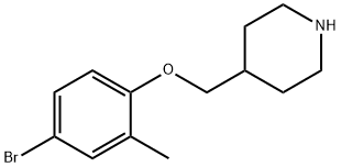 4-[(4-BROMO-2-METHYLPHENOXY)METHYL]PIPERIDINE 结构式