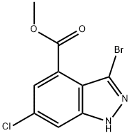 3-BROMO-6-CHLORO-4-INDAZOLE CARBOXYLIC ACID METHYL ESTER 结构式