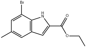 7-溴-5-甲基吲哚-2-甲酸乙酯 结构式