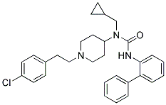 N'-BIPHENYL-2-YL-N-(1-[2-(4-CHLOROPHENYL)ETHYL]PIPERIDIN-4-YL)-N-(CYCLOPROPYLMETHYL)UREA 结构式