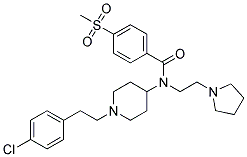 N-(1-[2-(4-CHLOROPHENYL)ETHYL]PIPERIDIN-4-YL)-4-(METHYLSULFONYL)-N-(2-PYRROLIDIN-1-YLETHYL)BENZAMIDE 结构式