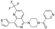 5-[4-(Pyridin-3-ylcarbonyl)piperazin-1-yl]-8-(3-thienyl)-2-(trifluoromethyl)-1,6-naphthyridine 结构式