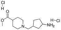 4-AMINO-1-CYCLOPENTYLMETHYL-PIPERIDINE-4-CARBOXYLIC ACID METHYL ESTER DIHYDROCHLORIDE 结构式