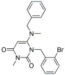 6-[BENZYL(METHYL)AMINO]-1-(2-BROMOBENZYL)-3-METHYLPYRIMIDINE-2,4(1H,3H)-DIONE 结构式