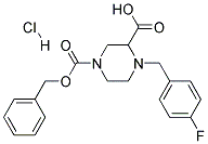 4-(4-FLUORO-BENZYL)-PIPERAZINE-1,3-DICARBOXYLIC ACID 1-BENZYL ESTER HYDROCHLORIDE 结构式