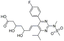 7-[4-(4-氟苯基)-6-异丙基-2-(甲基-甲磺酰-氨基)-嘧啶-5-基]-3,5-二羟基庚-6-烯酸 结构式