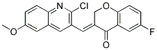 3-[1-(2-CHLORO-6-METHOXY-QUINOLIN-3-YL)-METH-(E)--YL-IDENE]-6-FLUORO-CHROMAN-4-ONE 结构式
