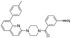 3-((4-[8-(4-METHYLPHENYL)QUINOLIN-2-YL]PIPERAZIN-1-YL)CARBONYL)BENZONITRILE 结构式