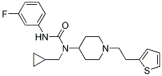 N-(CYCLOPROPYLMETHYL)-N'-(3-FLUOROPHENYL)-N-(1-[2-(2-THIENYL)ETHYL]PIPERIDIN-4-YL)UREA 结构式