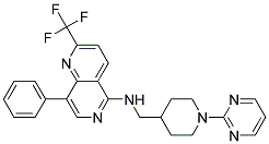 8-PHENYL-N-[(1-PYRIMIDIN-2-YLPIPERIDIN-4-YL)METHYL]-2-(TRIFLUOROMETHYL)-1,6-NAPHTHYRIDIN-5-AMINE 结构式