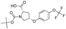 (2S,4S)-1-(TERT-BUTOXYCARBONYL)-4-[4-(TRIFLUORO-METHOXY)PHENOXY]-2-PYRROLIDINECARBOXYLIC ACID 结构式