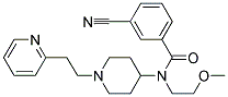 3-CYANO-N-(2-METHOXYETHYL)-N-[1-(2-PYRIDIN-2-YLETHYL)PIPERIDIN-4-YL]BENZAMIDE 结构式