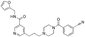 5-(3-[4-(3-CYANOBENZOYL)PIPERAZIN-1-YL]PROPYL)-N-(2-FURYLMETHYL)NICOTINAMIDE 结构式
