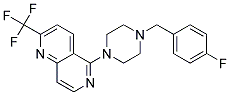 5-[4-(4-FLUOROBENZYL)PIPERAZIN-1-YL]-2-(TRIFLUOROMETHYL)-1,6-NAPHTHYRIDINE 结构式