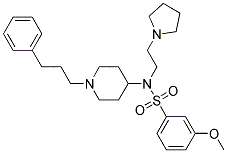 3-METHOXY-N-[1-(3-PHENYLPROPYL)PIPERIDIN-4-YL]-N-(2-PYRROLIDIN-1-YLETHYL)BENZENESULFONAMIDE 结构式